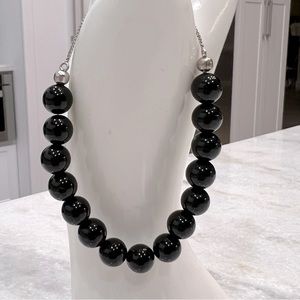 California Black Jade Sterling Silver BOLO Bracelet